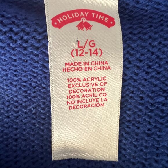 Womens Holiday Tme Ugly Christmas Sweater Reindeer Size Large 12-14 - Picture 6 of 7